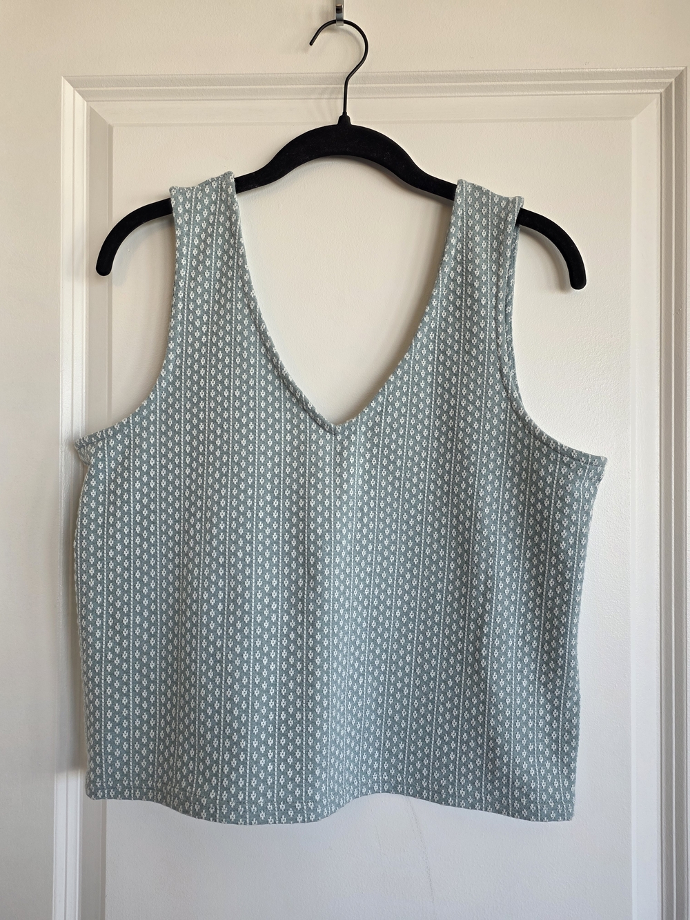 Madewell Jacquard Peekaboo- Back Crop Tank in aqua